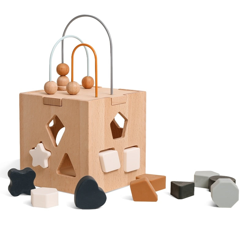 Montessori Puzzle Education Stacking Toy Wooden Box