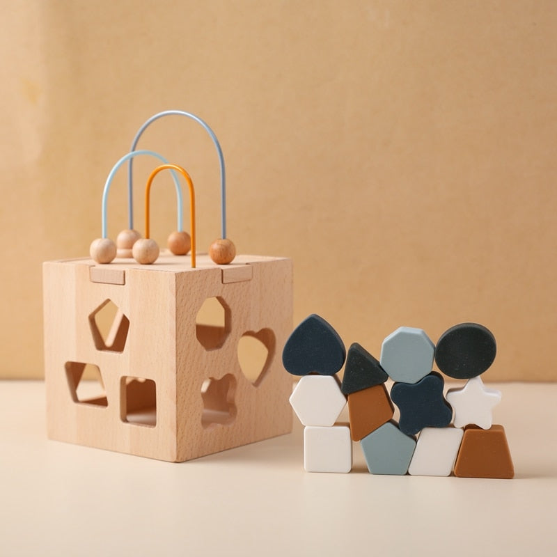 Montessori Puzzle Education Stacking Toy Wooden Box