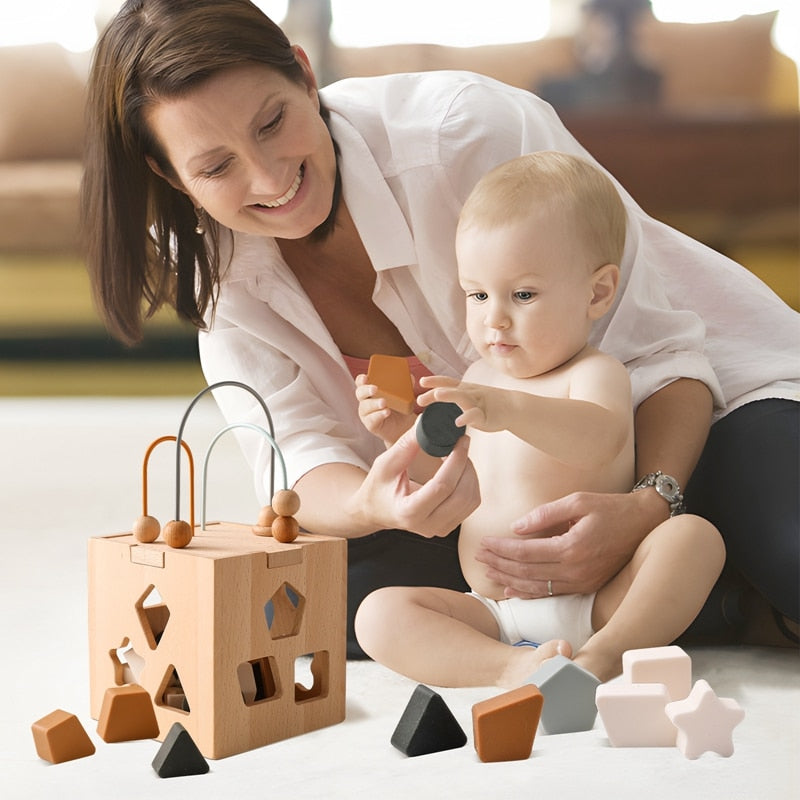 Montessori Puzzle Education Stacking Toy Wooden Box