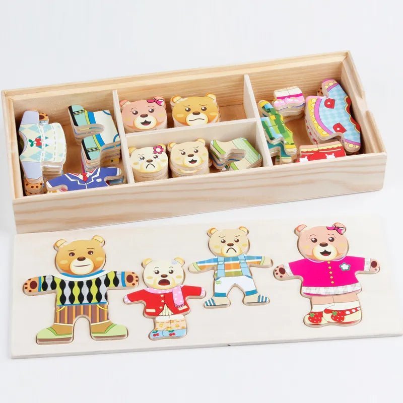 Montessori Dress Up Puzzles - Beige Bunny