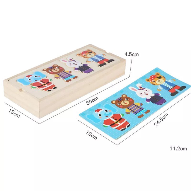 Montessori Dress Up Puzzles - Beige Bunny