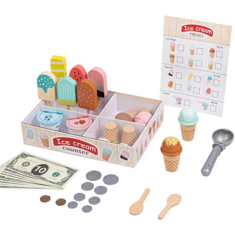 Montessori Ice Cream Pretend Set - Beige Bunny