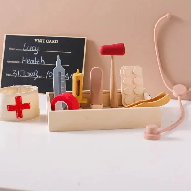 Montessori Pretend Doctor Set - Beige Bunny