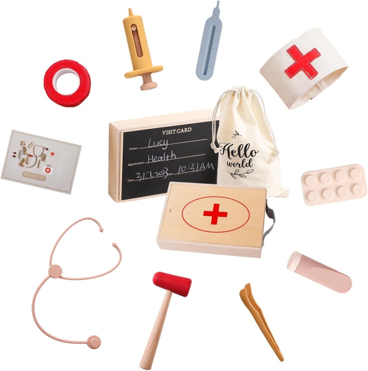 Montessori Pretend Doctor Set - Beige Bunny