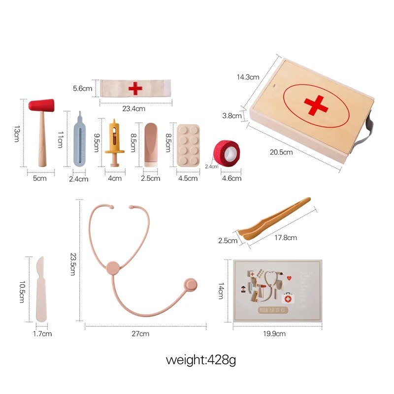 Montessori Pretend Doctor Set - Beige Bunny