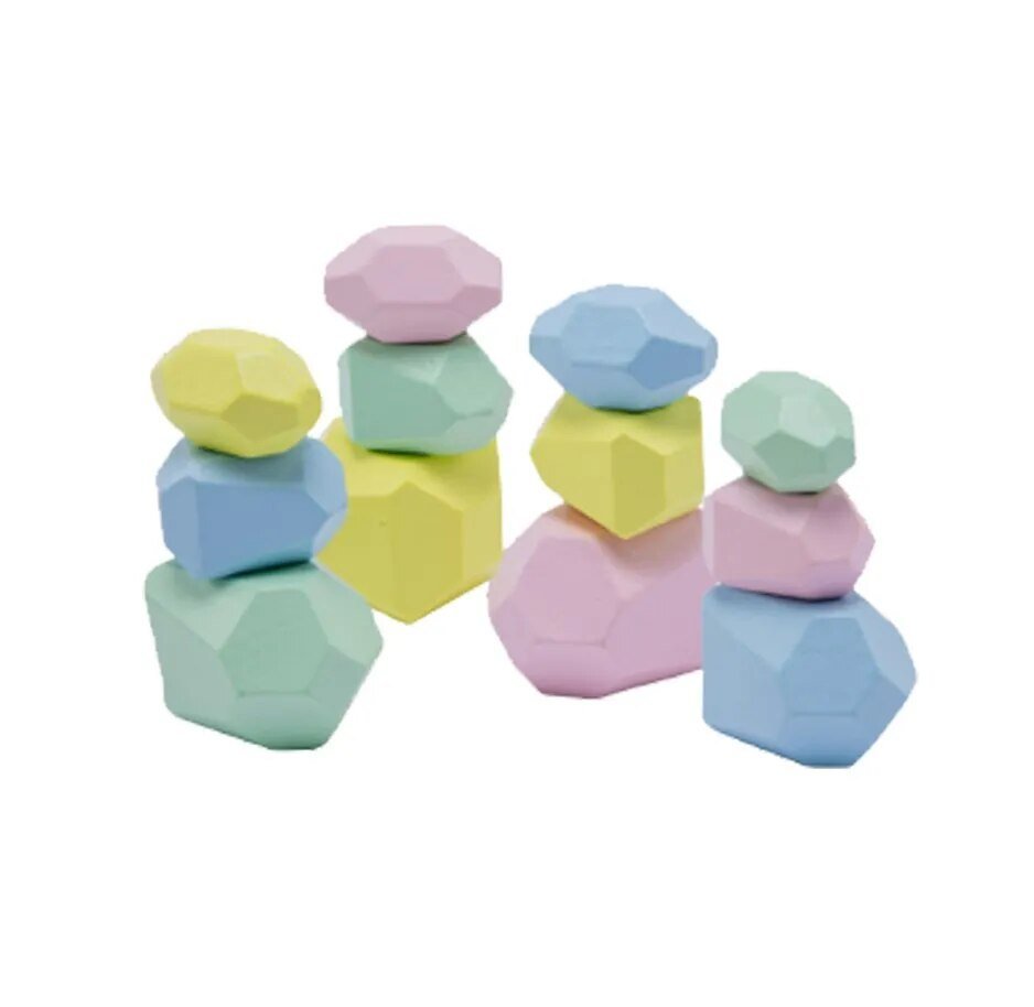 Montessori Stones Building Blocks Set - Beige Bunny